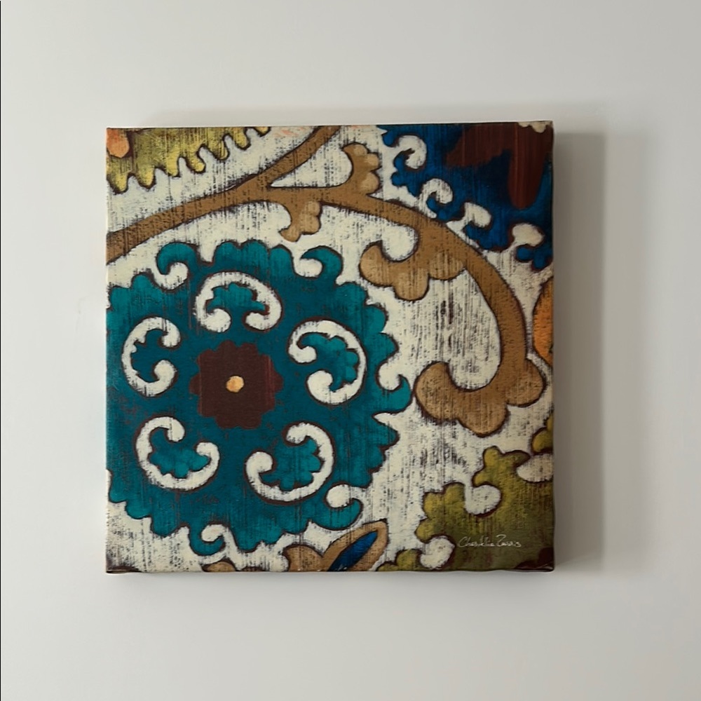 (2 Pieces) Elegant Teal and Brown Canvas Art by Chariklia Zarris 💙🤎